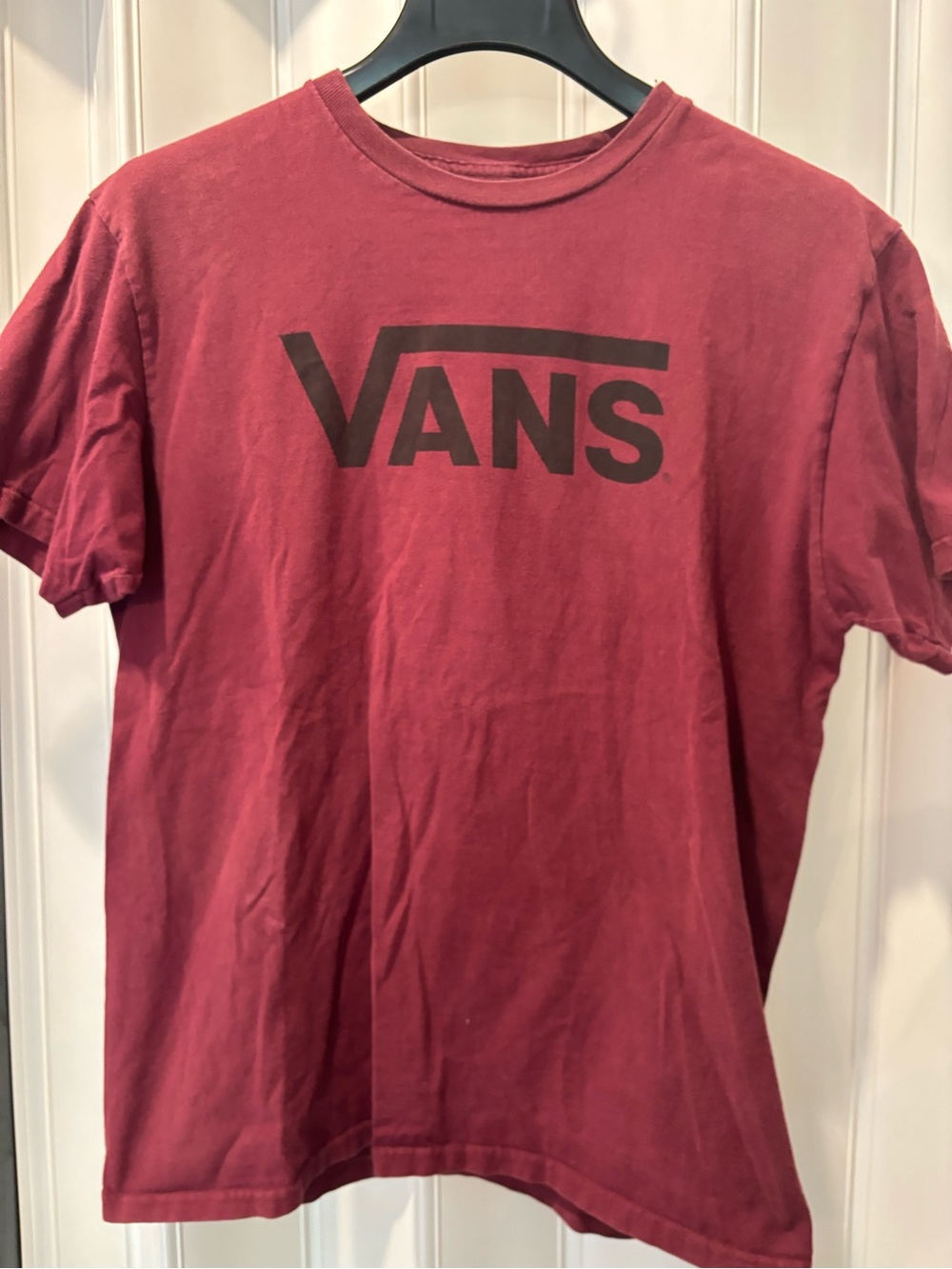 Vans Men's Burgundy Logo T-Shirt Size Medium